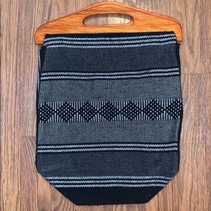 Handmade Mexican Wooden Handle Handbag